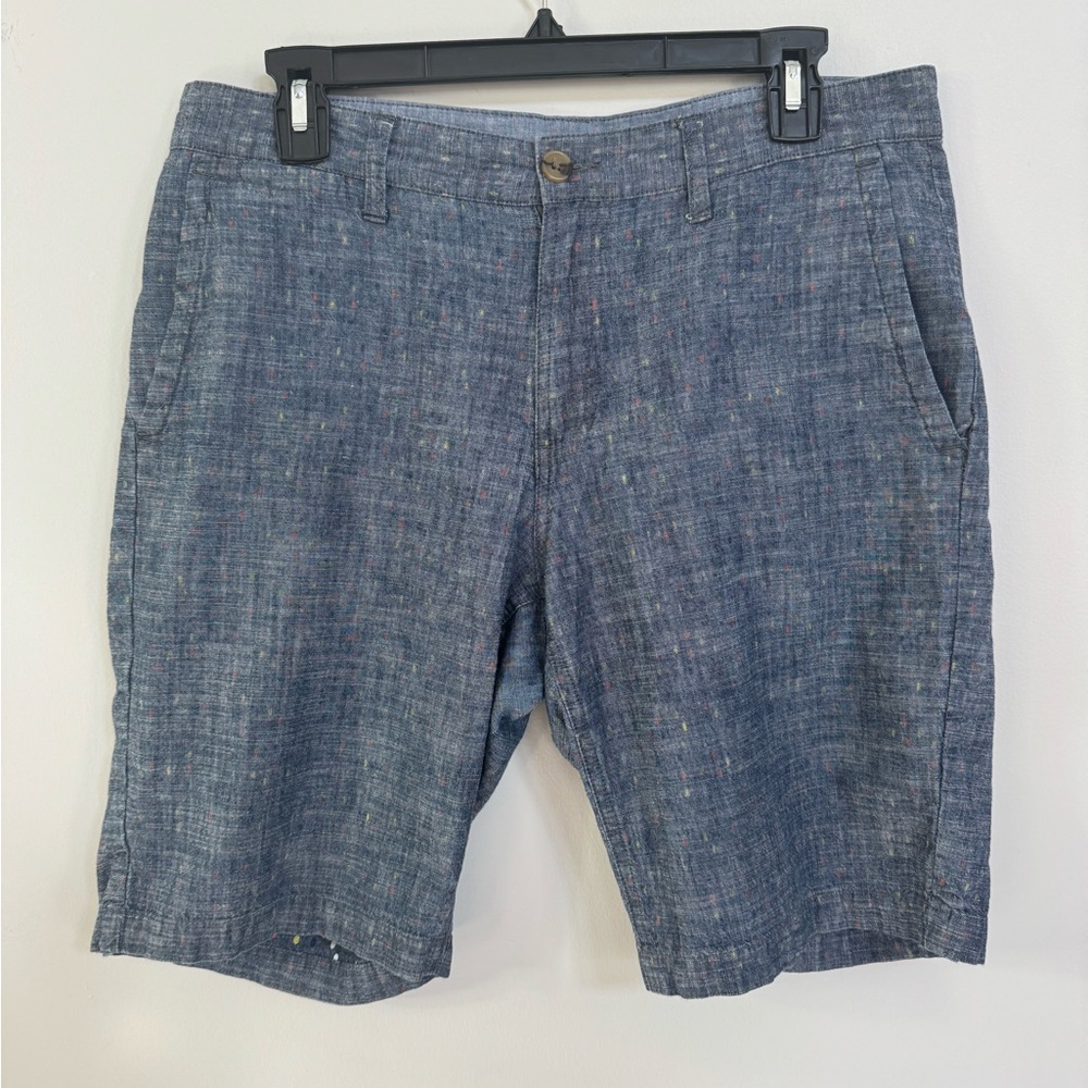 1901 Nordstrom Men's Textured Blue Flat Shorts size 32 Regular